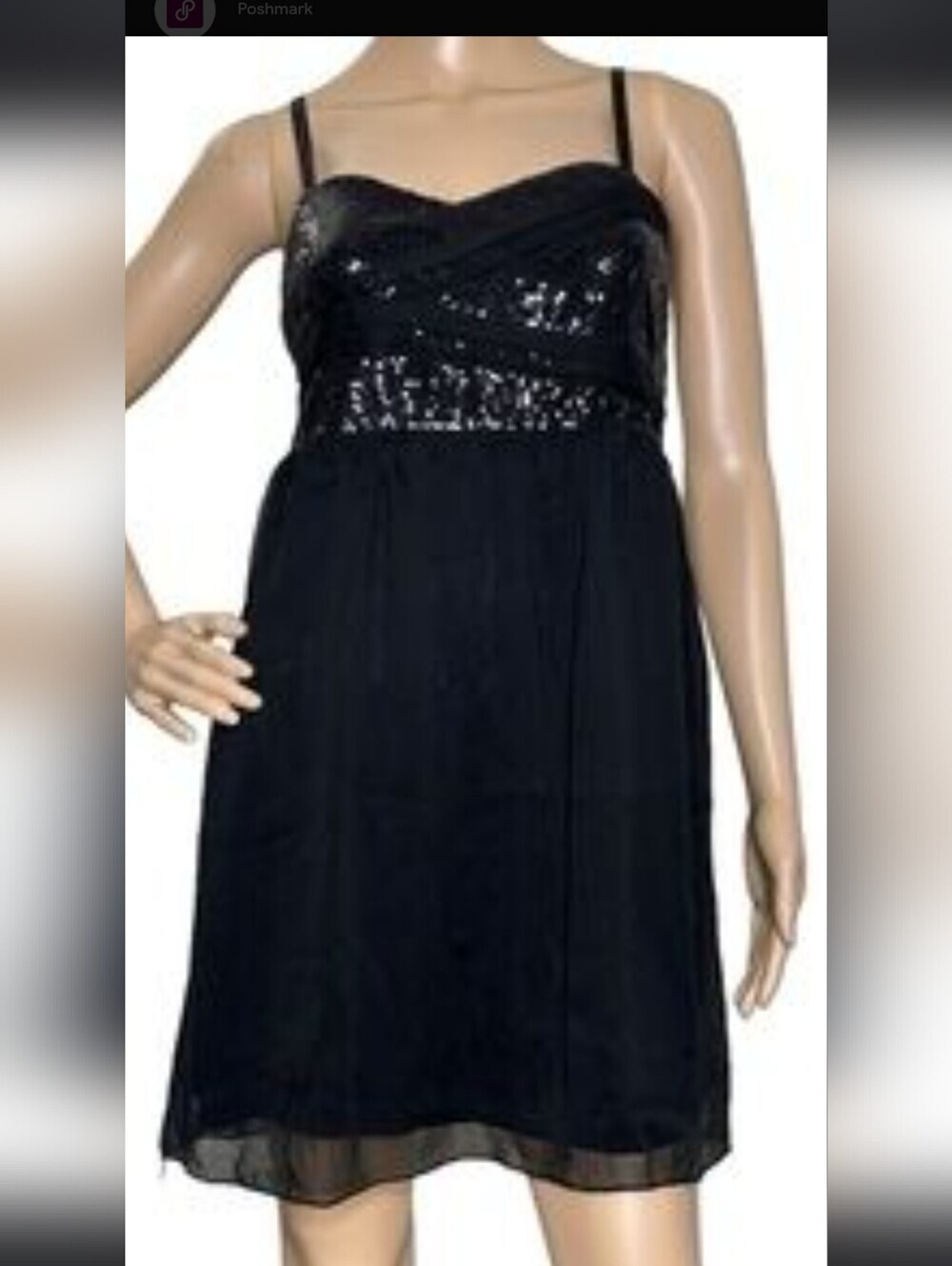 American Rag Black Sequin Bodice Midi Dress